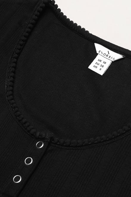Ribbed Button-Up Short Sleeve T-Shirts