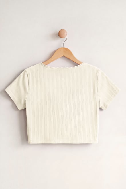 Ribbed Button-Up Short Sleeve T-Shirts