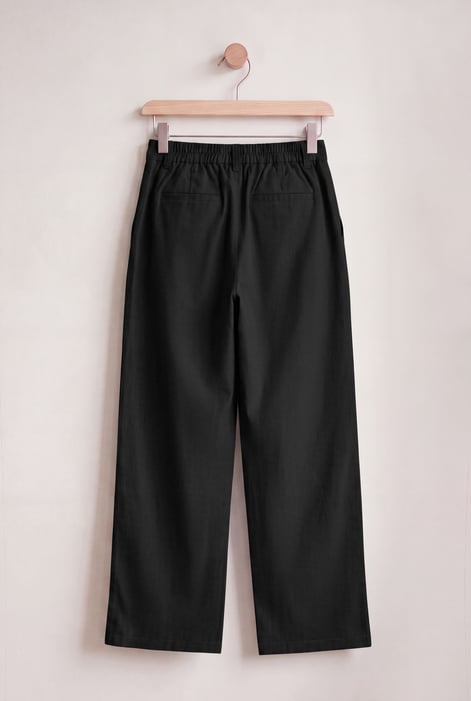 Black Wide Leg Woven Smart Trousers