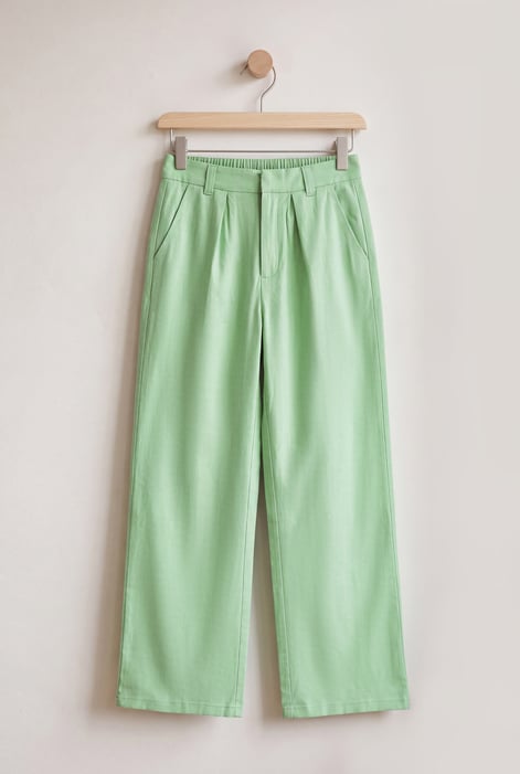 Green Wide Leg Woven Smart Trousers