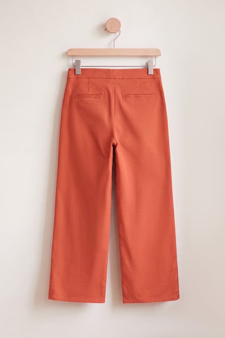 Relaxed Twill Wide Leg Trouser