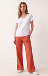 Relaxed Twill Wide Leg Trouser