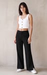 Relaxed Twill Wide Leg Trouser