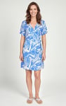 Fluid Print Wrap Dress