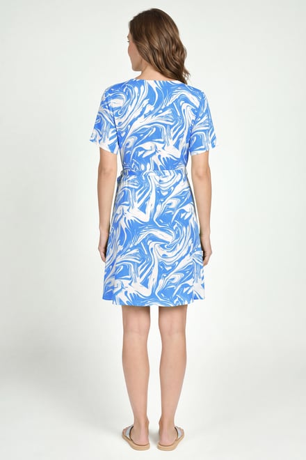 Fluid Print Wrap Dress