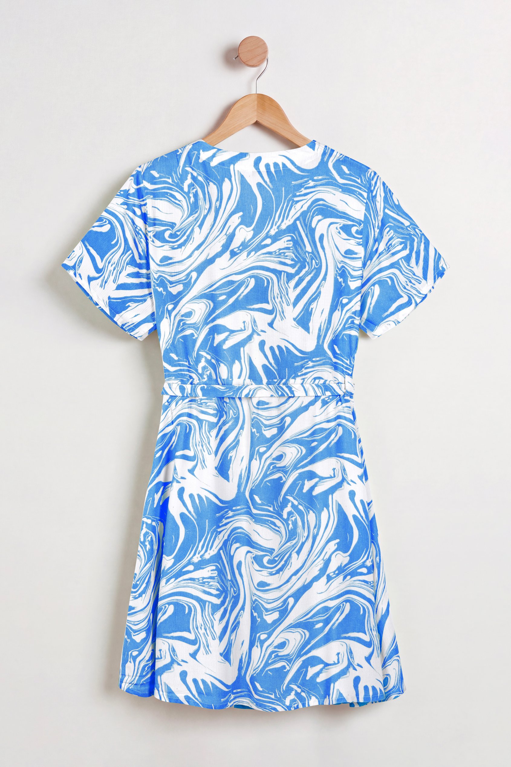 Fluid Print Wrap Dress
