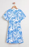 Fluid Print Wrap Dress
