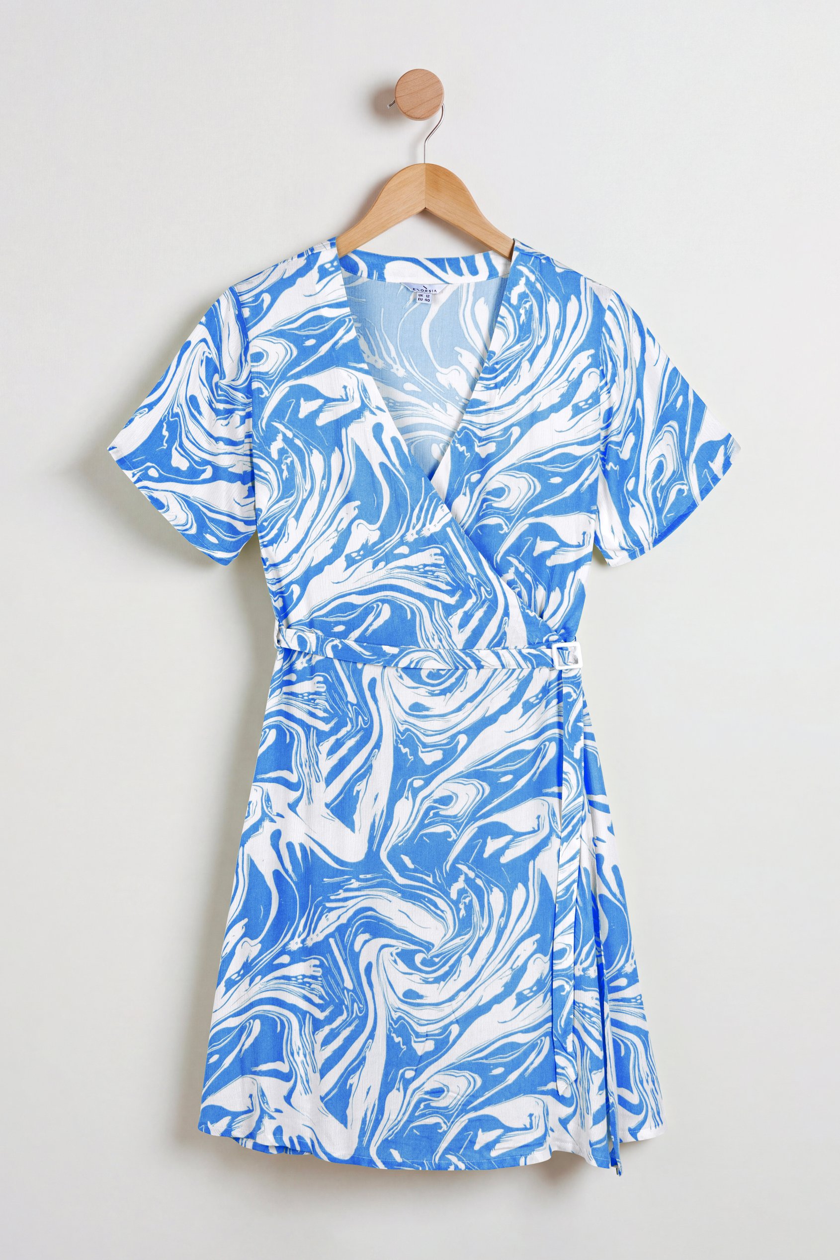 Fluid Print Wrap Dress
