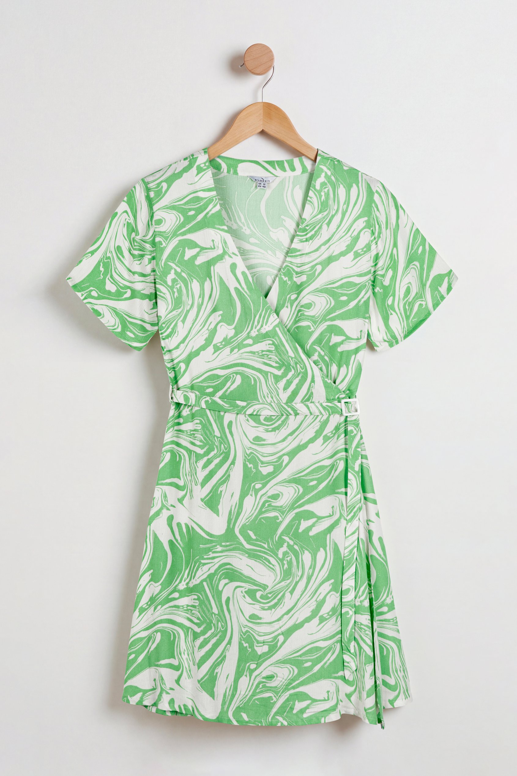 Fluid Print Wrap Dress