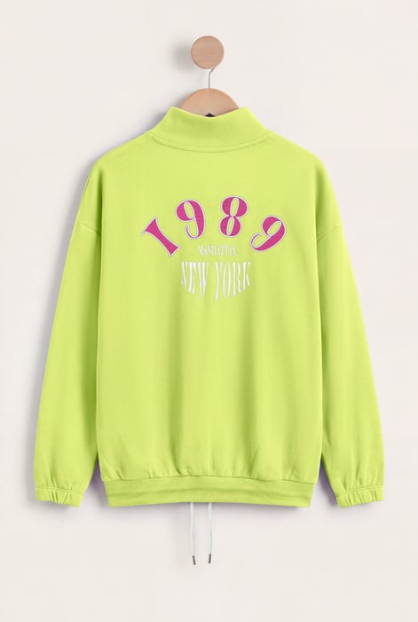 Women’s Green Quarter Zip Sweatshirt | Enorsia