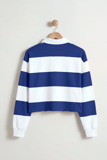 Stripe Cropped Rugby Top