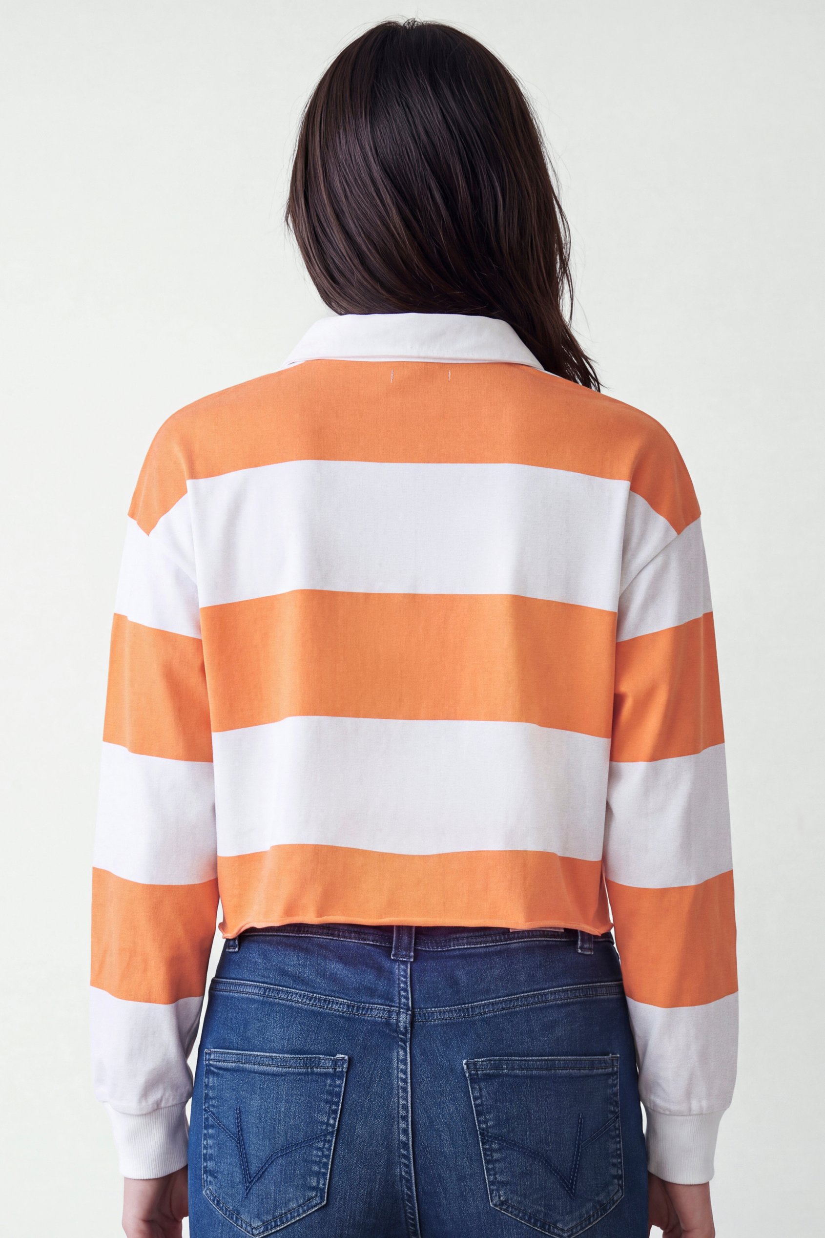 Stripe Cropped Rugby Top