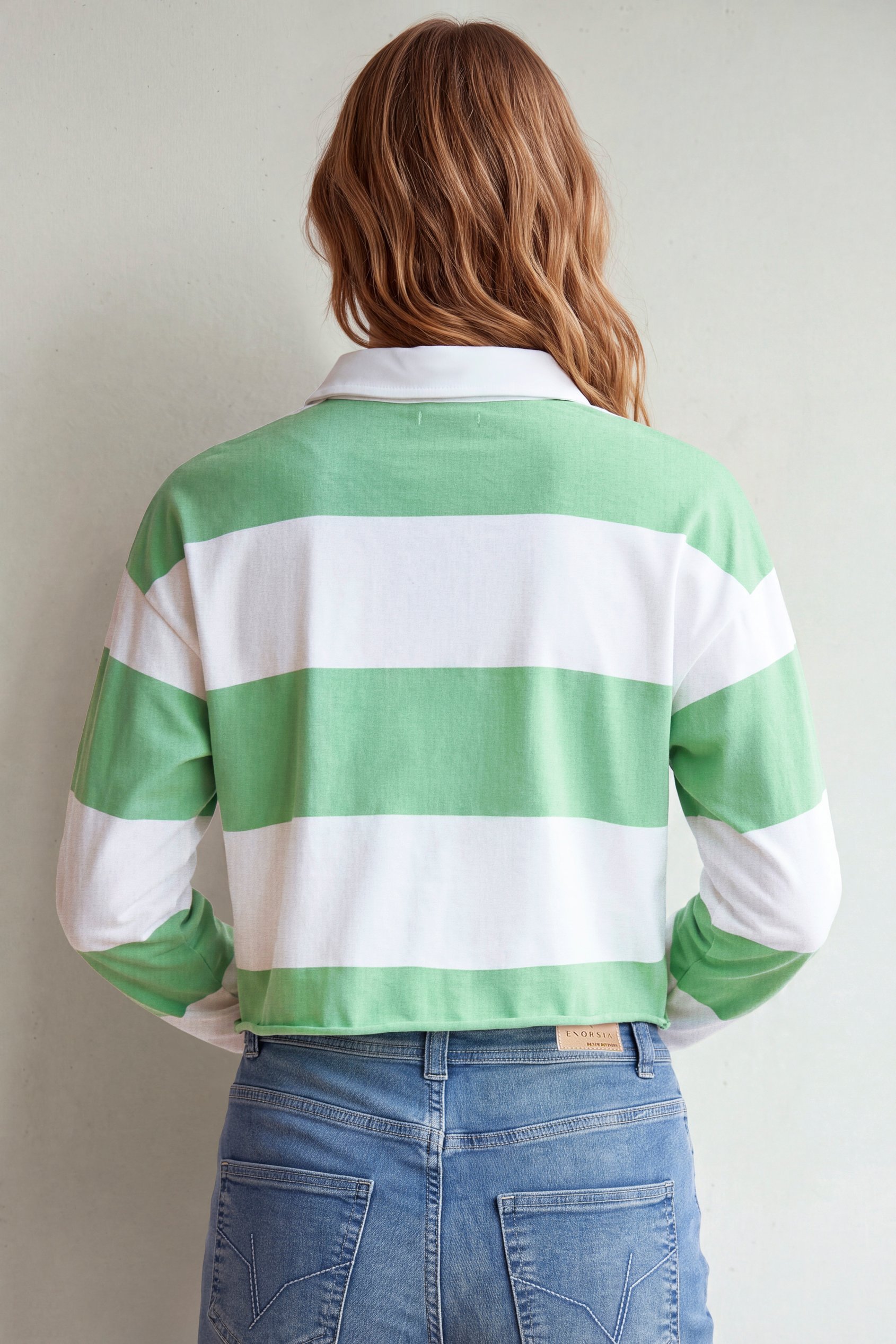 Stripe Cropped Rugby Top