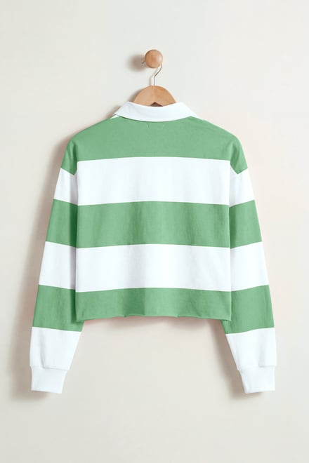 Stripe Cropped Rugby Top