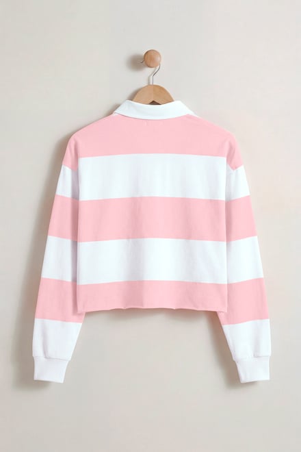Stripe Cropped Rugby Top