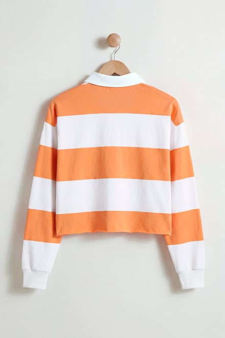 Stripe Cropped Rugby Top