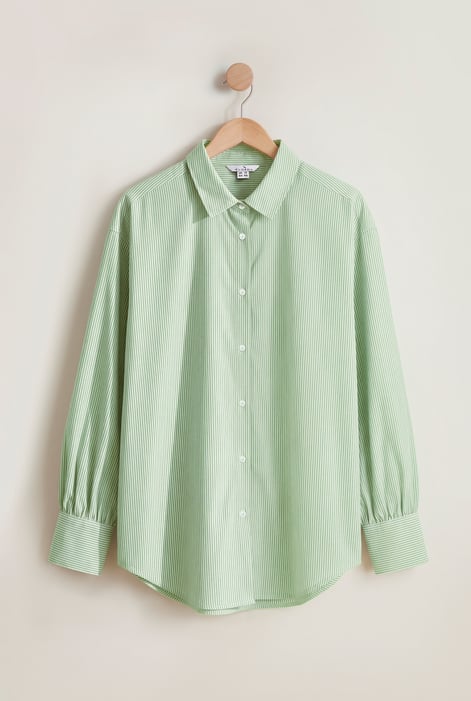 Blue Long Sleeve Stripe Poplin Shirt
