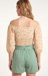 Floral Bardot Smocked Crop Top