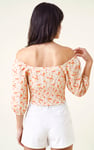 Floral Bardot Smocked Crop Top