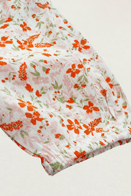Floral Bardot Smocked Crop Top