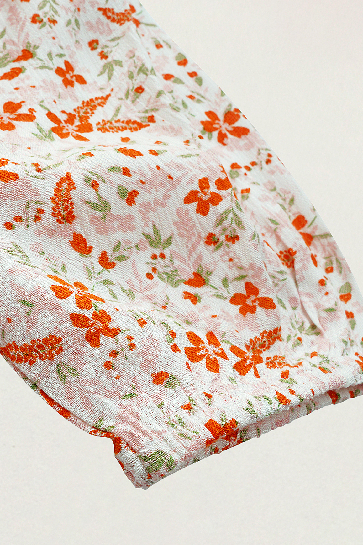 Floral Bardot Smocked Crop Top
