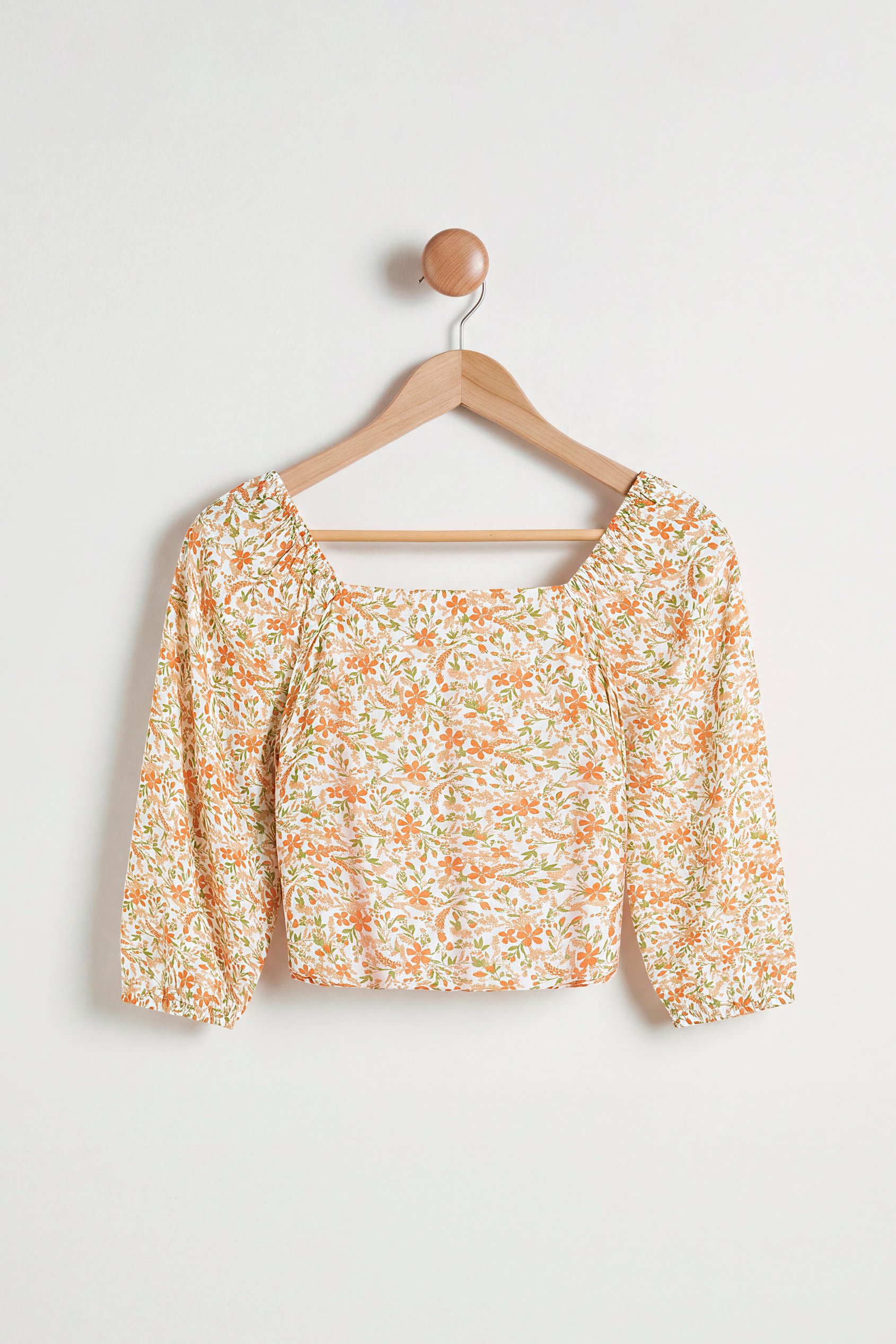 Floral Bardot Smocked Crop Top