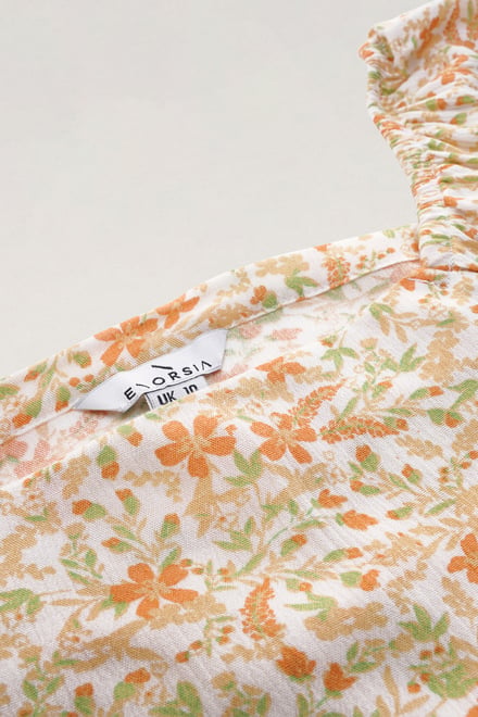 Floral Bardot Smocked Crop Top