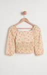Floral Bardot Smocked Crop Top