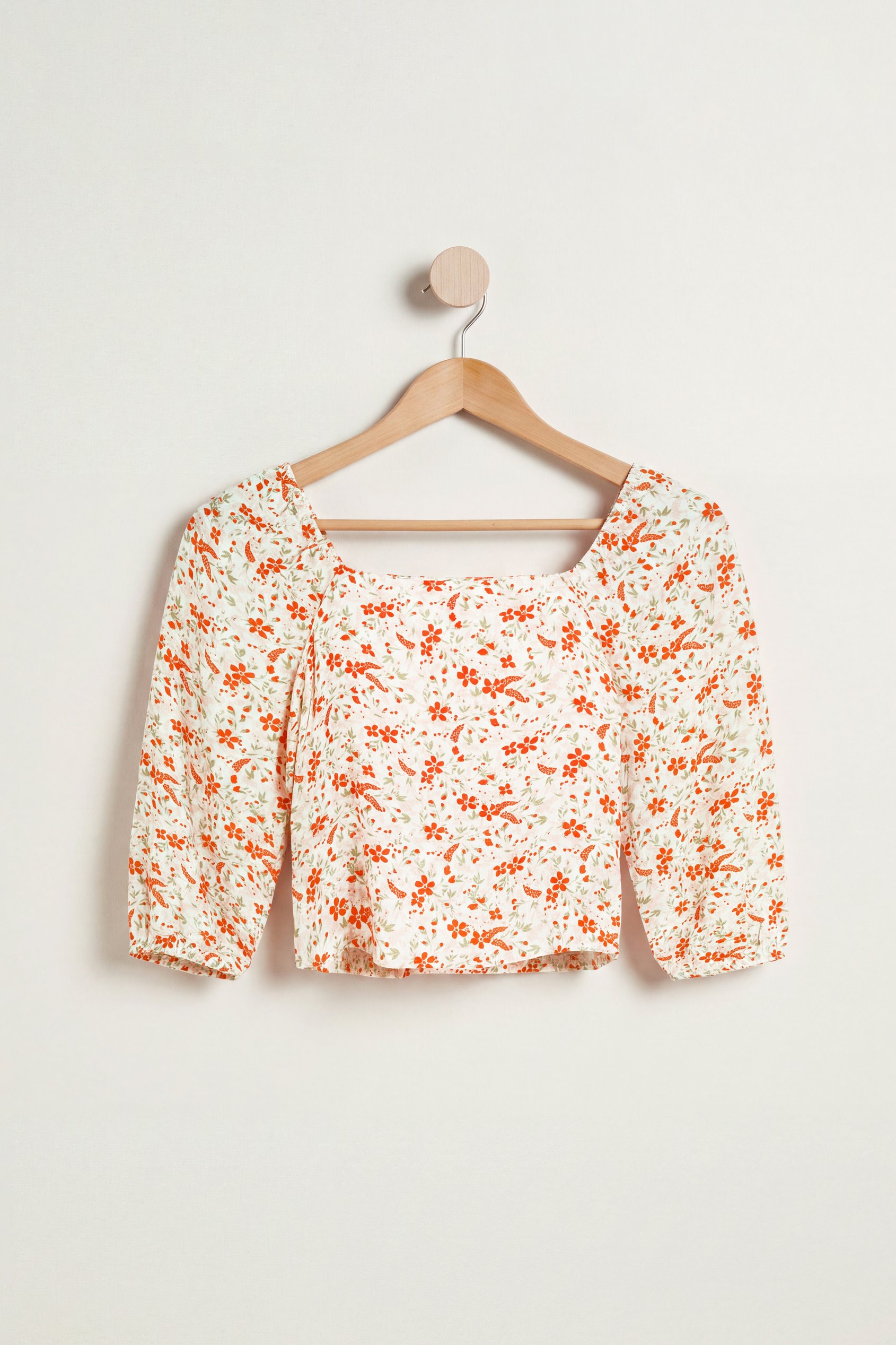 Floral Bardot Smocked Crop Top