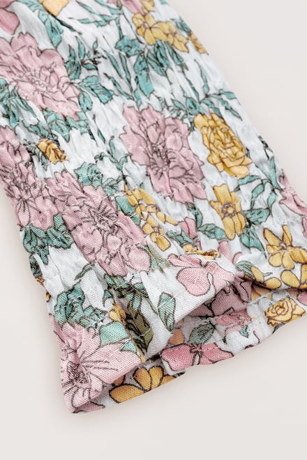 Printed Flute Sleeve Blouse