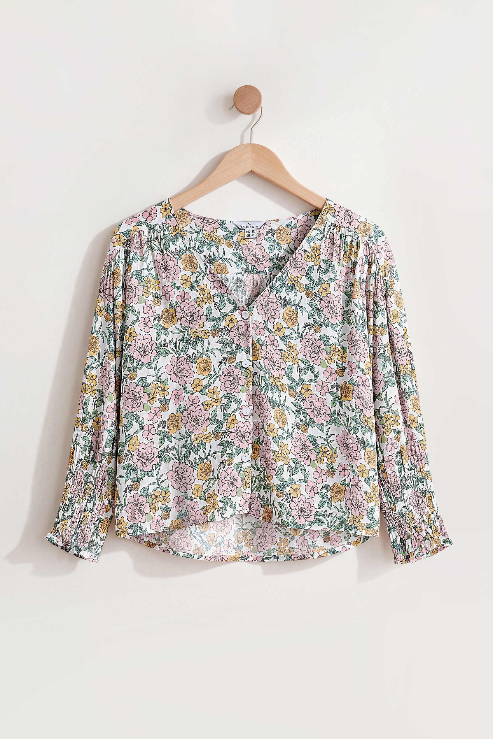 Printed Flute Sleeve Blouse