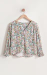 Printed Flute Sleeve Blouse