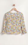 Printed Flute Sleeve Blouse