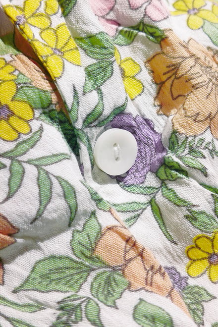 Printed Flute Sleeve Blouse