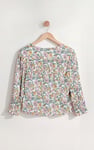 Printed Flute Sleeve Blouse