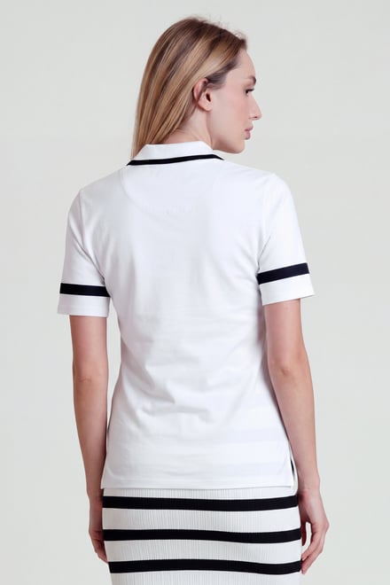 Cornelia stripe  Short Sleeve Polo Shirt