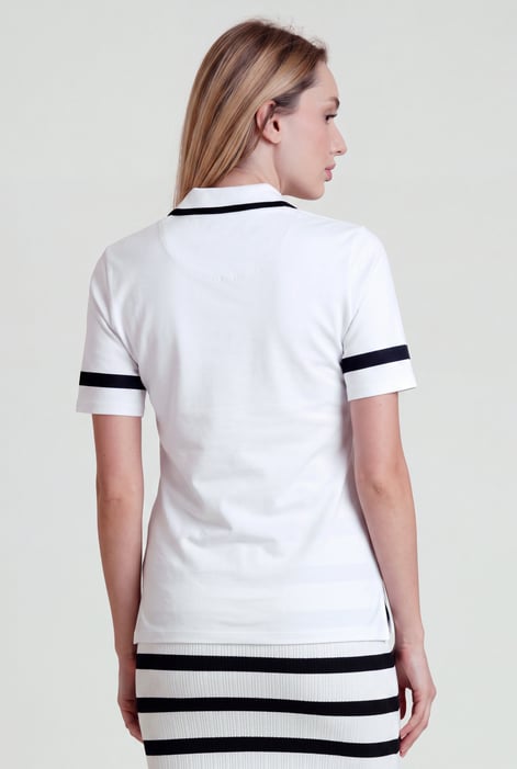 Black Cornelia stripe  Short Sleeve Polo Shirt