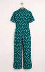 Womens Zip Through Wide Leg Jumpsuit