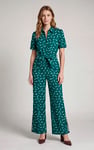 Womens Zip Through Wide Leg Jumpsuit
