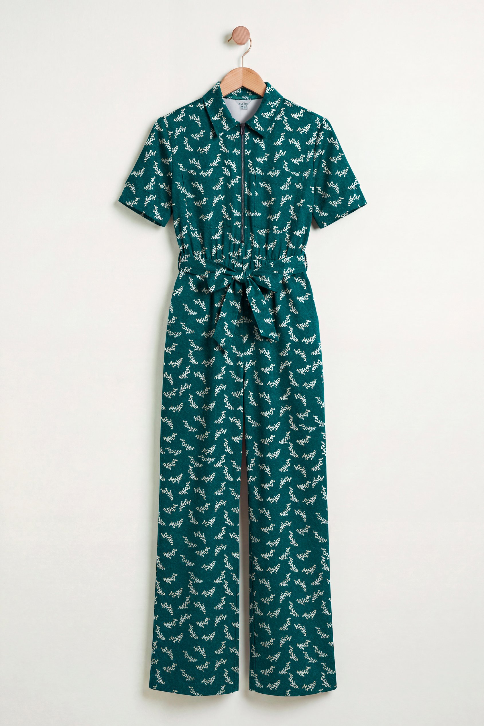 Womens Zip Through Wide Leg Jumpsuit