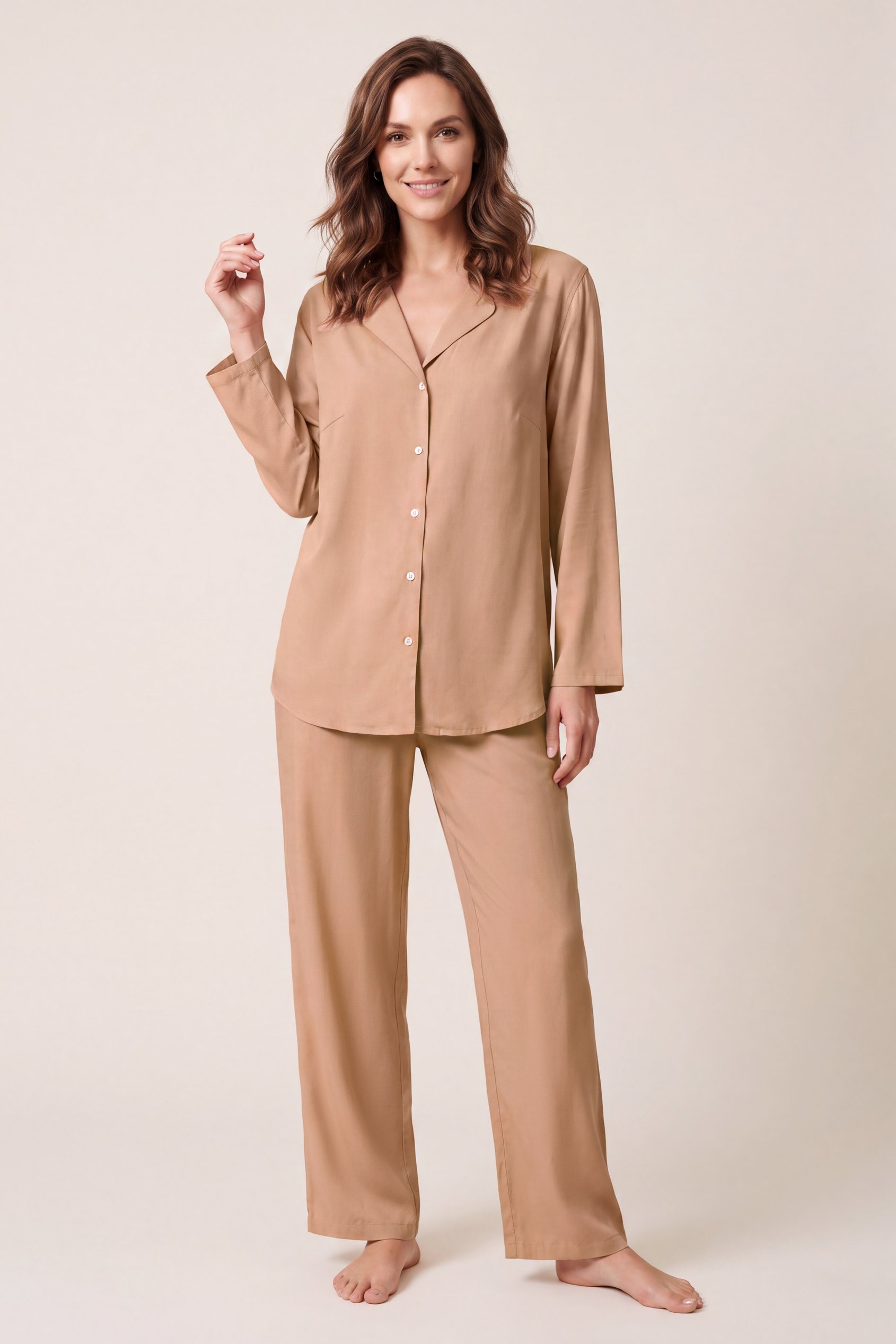 Woven Viscose Blend Pyjama Set