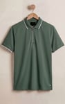 Regular Fit Tipped Quarter Zip Polo Shirt