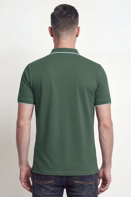 Regular Fit Tipped Quarter Zip Polo Shirt