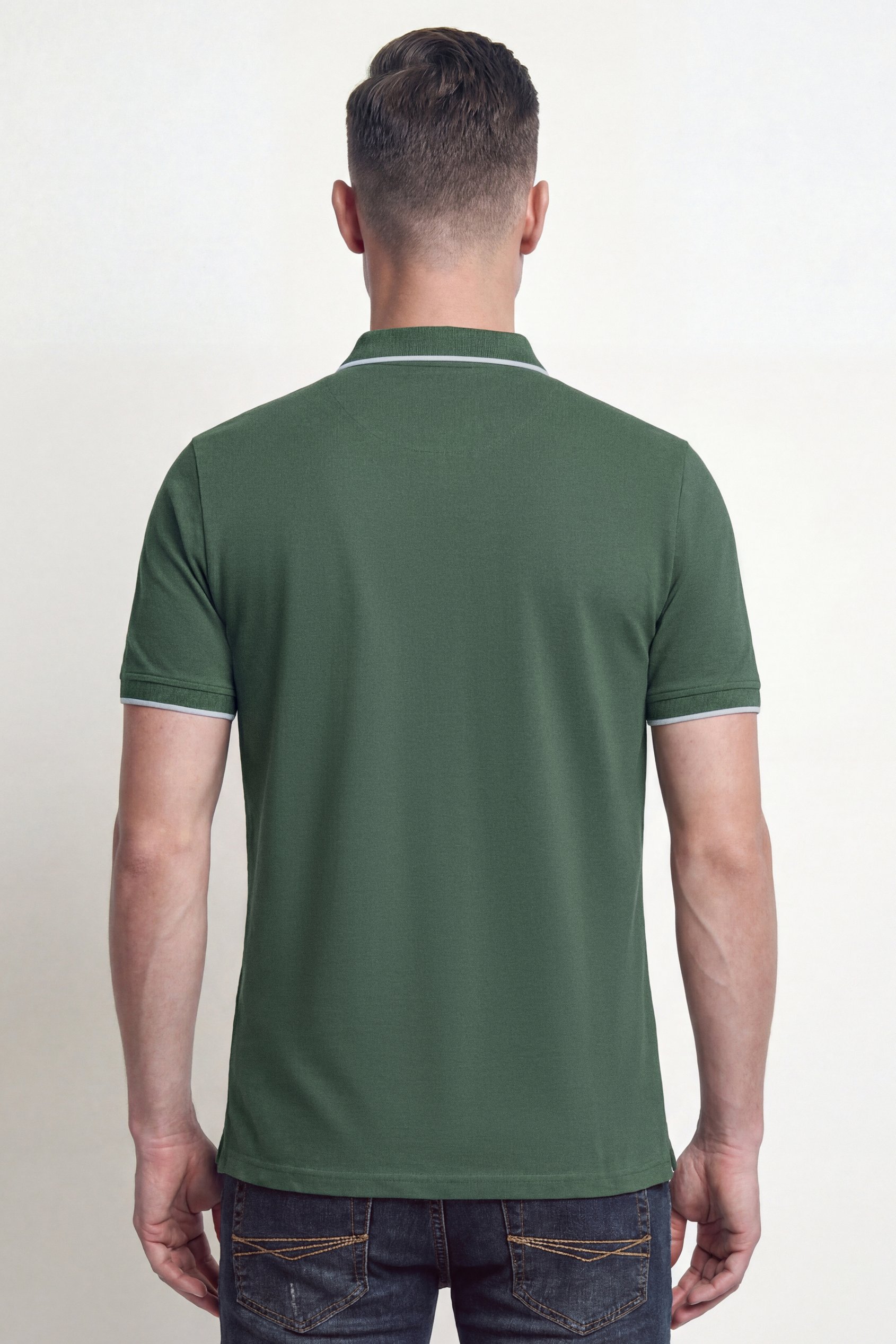 Regular Fit Tipped Quarter Zip Polo Shirt