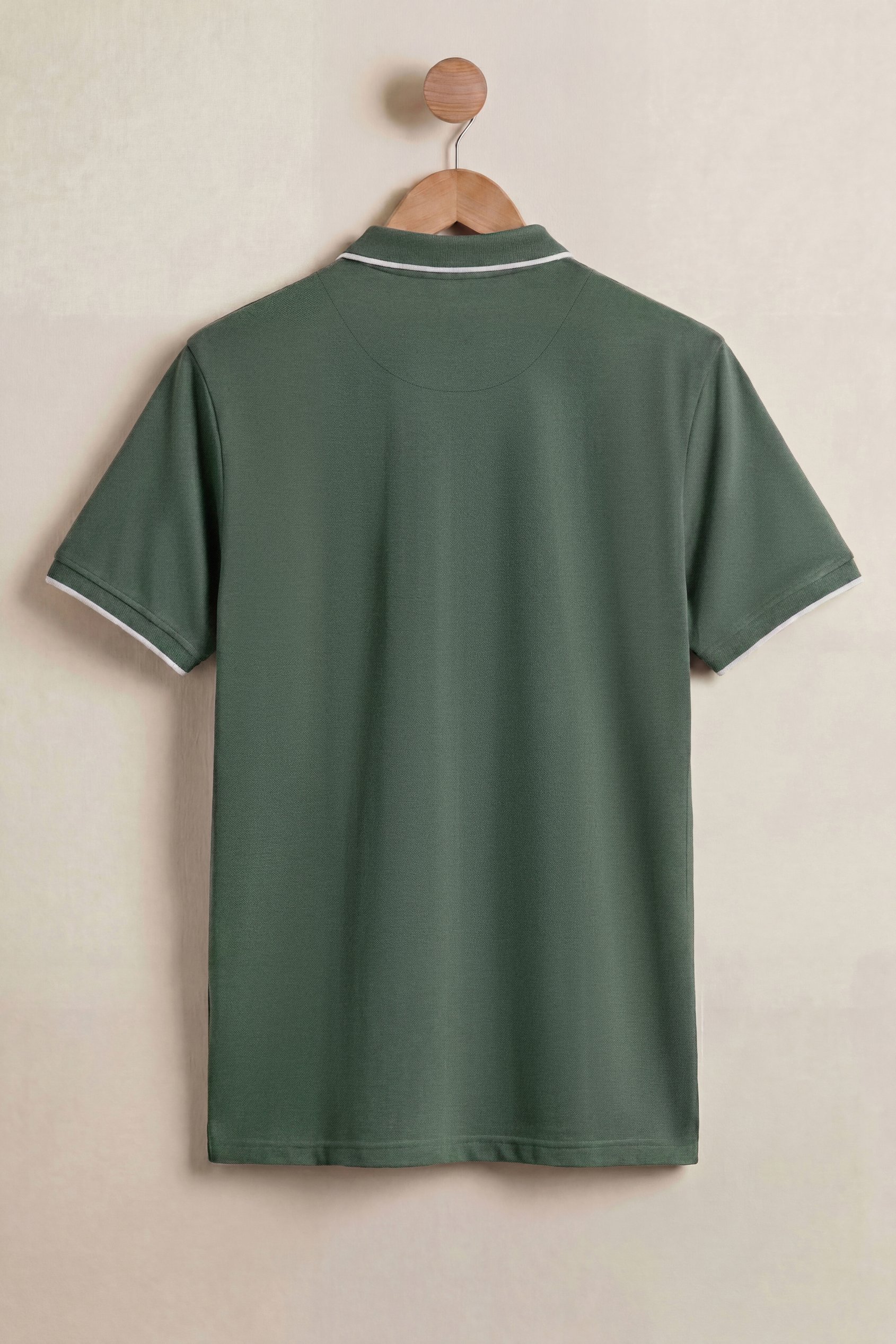 Regular Fit Tipped Quarter Zip Polo Shirt