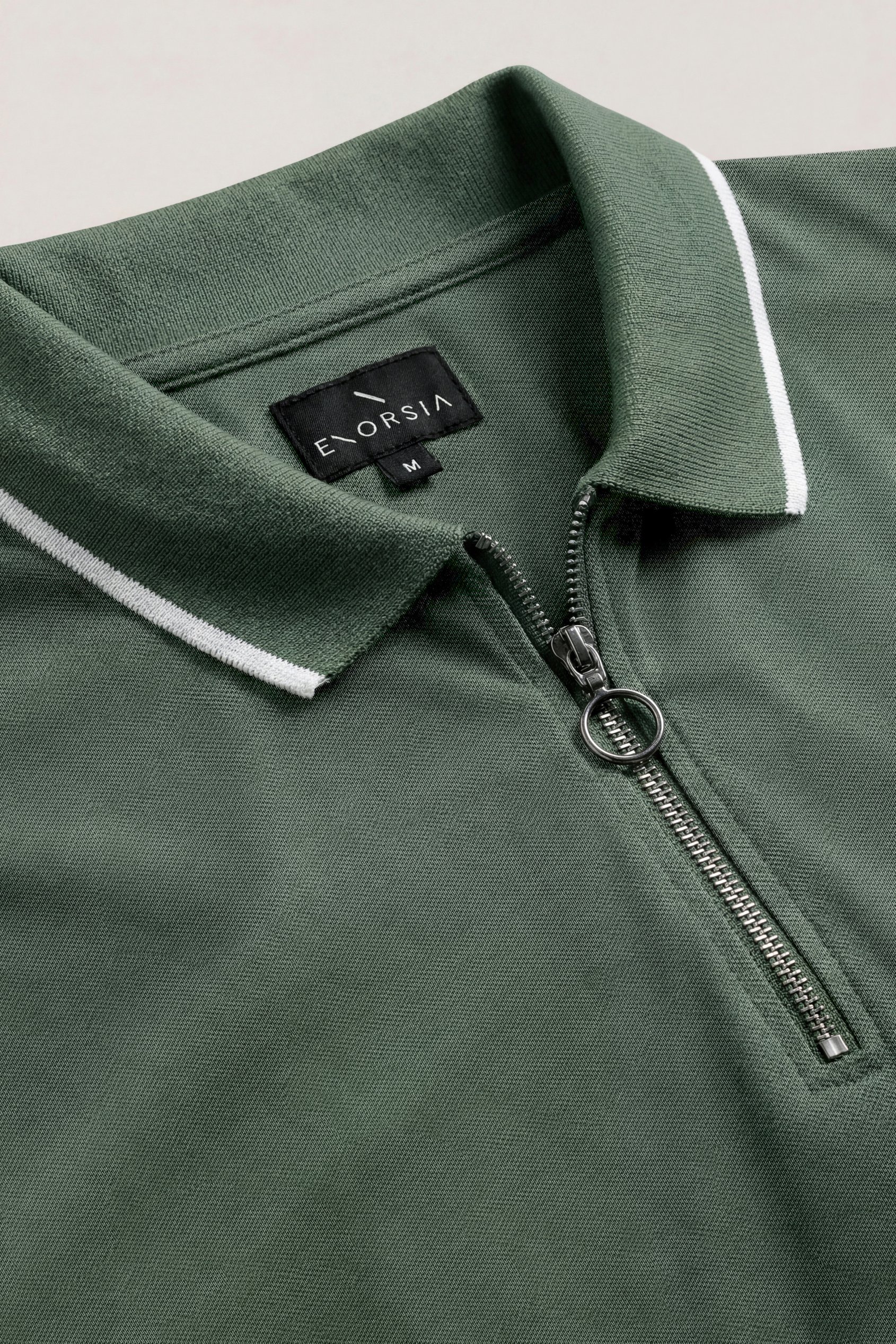 Regular Fit Tipped Quarter Zip Polo Shirt