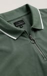 Regular Fit Tipped Quarter Zip Polo Shirt
