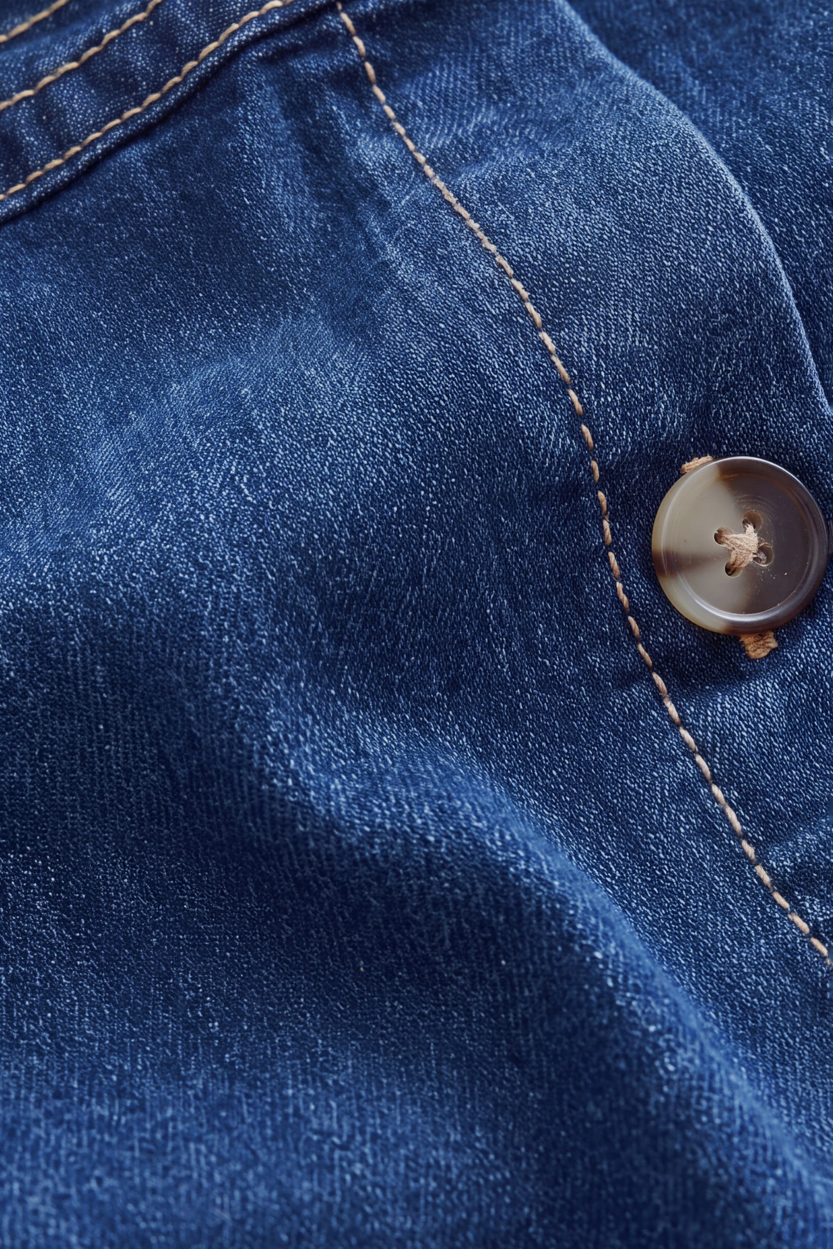 Button Detail Denim A-Line Midi Skirt