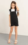 Girls Denim Ruffle Sleeve Short Dungarees(2/3yrs-8/9yrs)