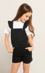 Girls Denim Ruffle Sleeve Short Dungarees(2/3yrs-8/9yrs)